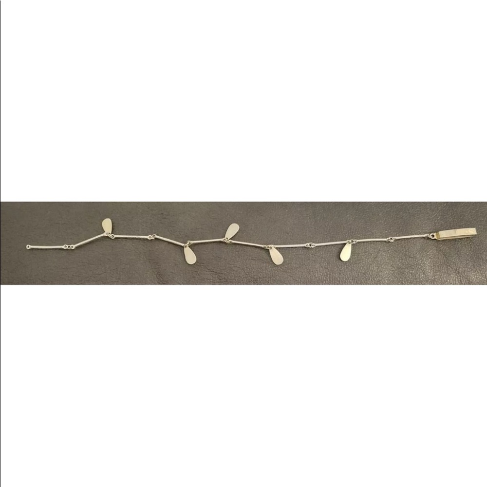 Vintage Simmons 1922 Gold FILLED Forget Me Not Tear Bar Link Chain 11.5"